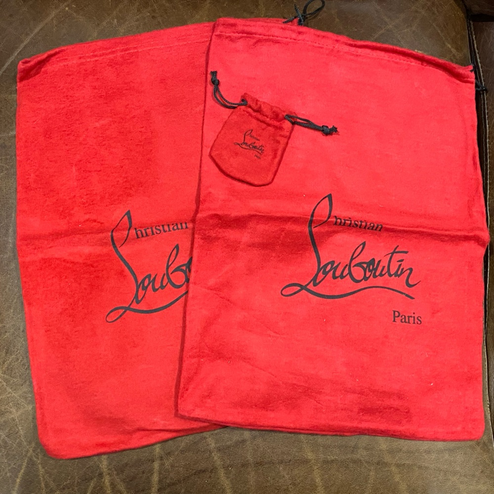 Christian Louboutin Signature Red Dust Bags Set